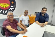 Serginho e Danilo reúnem-se com Aroaldo da IndustriALL Brasil