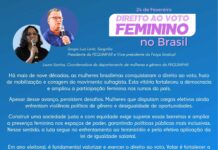 Conquista do voto feminino completa 94 anos